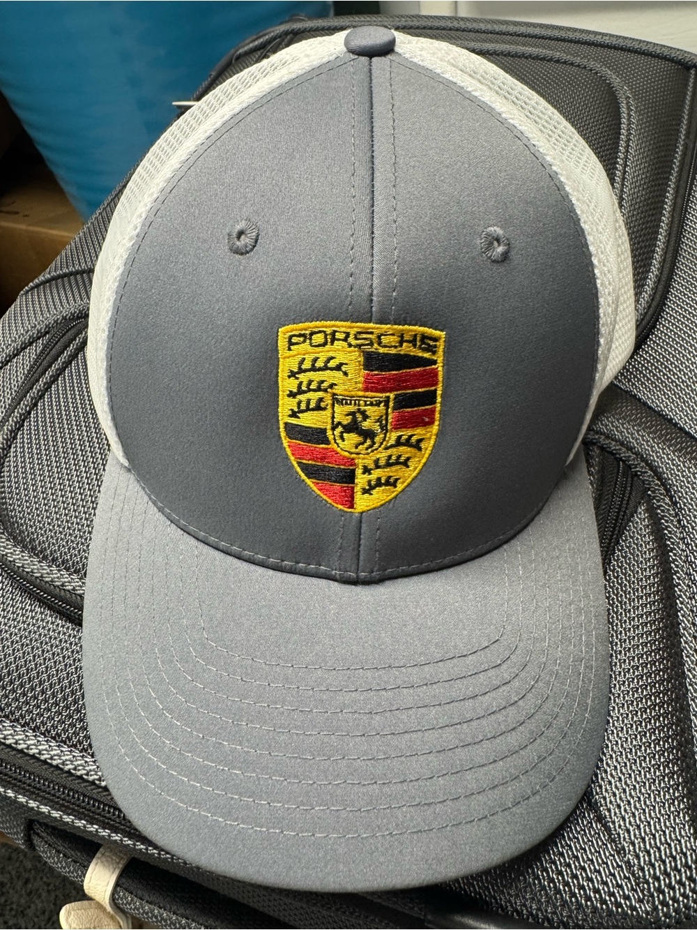 Porsche Gray Trucker Cap - Embroidered Porsche Crest brand new!